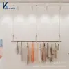 Estante de Exhibición Creativo de Acero Inoxidable y Acrílico de Moda Colgante de Pared para Tienda de Ropa Infantil y Femenina Colgador de Ropa Colgante de Techo