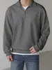 Sudadera de hombre con media cremallera, nueva para otoño e invierno, de importación, manga larga holgada, chaqueta casual elegante, jersey con media cremallera
