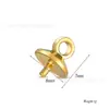 Acero Inoxidable Chapado en Oro Real de 18K Ojo de Oveja Perla para Uñas Colgante Accesorios Hebilla de Conexión con Perlas No Descolorante Joyería Hecha a Mano DIY