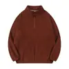 Sudadera de forro polar estilo japonés para hombre transfronteriza, nueva colección otoño/invierno 2026, con forro de forro polar añadido, cuello alto, frente medio abierto abotonado y diseño de jersey