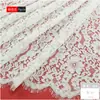 Vestido de Renda com Posição de Fio de Algodão Brocado Renda Cílios Tecido de Renda com Franja Mistura de Algodão Brocado