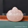 Pingente de Buda dupla face rosa de jade afegão, amuleto "Sem Preocupações", colar de Buda de jade, pingente de jade, modelo de live-streaming
