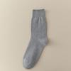 Calcetines de Color Sólido para Hombre Otoño e Invierno Algodón Rizado Calcetines Apilados Absorbentes de Sudor Talla Grande Calcetines Casuales para Hombre Calcetines Largos Lisos