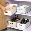 Caja de Almacenamiento de Plástico sin Tapa Cesta de Almacenamiento Portátil Organizador de Escritorio para Hogar Cosméticos Artículos Varios Caja de Almacenamiento para Gabinete
