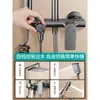 Juego de cabezal de ducha color gunmetal, cobre fino, para uso en baño del hogar, ducha de lluvia, cabezal de ducha presurizado, juego completo