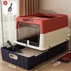 Arenero para gatos completamente cerrado extragrande, inodoro para gatos anti-salpicaduras y desodorizante, arenero gigante para gatos, artículos para mascotas para gatos