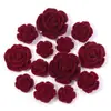 Parches de Zapatos Planos de Rosa Afelpada Broche de Resina de Camelia Retro Interfaz Accesorios para Joyería Hecha a Mano DIY