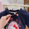 Verano Nuevo para Niños Casual de Dibujos Animados Bordado de Manga Corta Traje de Pantalón a Cuadros Niñas Elegante Moda Camiseta de Manga Corta