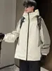 Marca de moda transfronteriza, cortavientos con capucha nuevo para primavera y otoño para hombres, chaqueta versátil a prueba de viento para exteriores de corte holgado para parejas