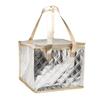Bolsa de embalaje desechable de aluminio aislante no tejido para llevar, bolso de mano personalizado especial, para leche, té, barbacoa, embalaje para catering