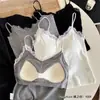 Camisolinha de Renda para Lingerie Feminina com Alças Finas, Top Base sem Mangas, Top Tubo Sexy Push-Up