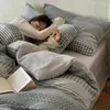 Conjunto de Roupa de Cama Jacquard Tingido em Fio de Camada Dupla de Algodão Puro 40 Contagens Estilo Japonês Wabi-Sabi, Macio e Amigo da Pele, Conjunto de Quatro Peças com Toque de Luxo para Dormir Nu