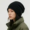 Gorro de Inverno, Chapéu Quente para Homens e Mulheres, Gorro de Tricô Soltinho com Forro de Fleece, Chapéu para Ciclismo de Outono e Inverno, Circunferência Craniana Grande, Faz o Rosto Parecer Menor