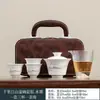 Juego de Té de Viaje de Porcelana de Jade Blanco con Taza Tapa, Tetera con Asa, Bandeja de Té, Bolsa Portátil, Regalo con Logo Personalizado