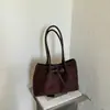 Transfronteiriça 2026 Nova Vintage Versátil Camurça Grande Capacidade Bolsa de Ombro para o Dia a Dia Simples Cor Sólida Bolsa de Mão Feminina