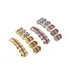 Grillz Coloridos de Seis Dentes Cruzados Populares Eletrodepositados Micro-Incustados Grillz Tendência Unissex Acessórios Copa do Mundo Atacado