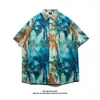 Camisa Floral Tailandesa Retro Vintage para Hombre, Camisa de Verano de Manga Corta Estilo Hong Kong de Moda para Pareja
