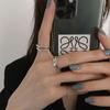 Anillo Estilo Coreano Estudiante Simple Personalidad Combinable Anillo para Dedo Índice Estilo Frío para Mujer Anillo Ajustable Retro Moderno Plateado