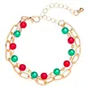 Pulsera de cuentas de Navidad de venta caliente transfronteriza europea y americana, Pulsera de regalo navideño de doble capa apilable, Pulsera versátil