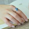 Anillo abierto de plata tailandesa vintage con esmalte de corte étnico, nicho de baja temperatura, anillo distintivo de loto para mujer.