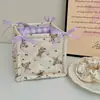 Cesta de Almacenamiento Acolchada con Rayas Azules Originales Organizador de Escritorio para Cosas Pequeñas Caja de Almacenamiento para Cosméticos, Bocadillos, Artículos Varios