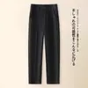 Pantalones rectos de corte ajustado para mujer, engrosados y cálidos para otoño e invierno, nuevo estilo 2026, de cintura alta, adelgazantes y que favorecen la figura, estilo cigarrillo