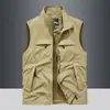 Chaleco transfronterizo para hombre, primavera y otoño, fotografía al aire libre, para mediana edad y personas mayores, multibolsillos, de trabajo, chaleco cálido, chaleco, chaleco, chaqueta, ropa de hombre