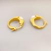 Brincos de Moda Inlaid Pérola Personalidade de Designer Material Latão Galvanizado Ouro Real 18K Banhado a Prata Brincos de Luxo Leve