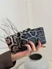 Bolsa de moedas ultrafina simples com zíper curto e internacional, nova bolsa para moedas com estampa de lichia e leopardo para identidade e moedas