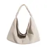 2026 Nueva Bolsa de Compras Casual de Lona para Mujer, Bolso de Compras de Costura a la Moda, Bolso Grande Cruzado de un Solo Hombro