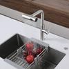 Grifo de cocina de cascada de un agujero, lluvia voladora, color cepillado, fregadero de cocina fregadero fregadero fregadero grifo doméstico fábrica de origen