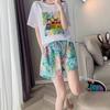 Traje Casual de Moda para Mujer Verano 2023 Nuevo Ciber Popular Reductor de Edad Elegante Camiseta de Manga Corta Shorts Traje de Dos Piezas a la Moda