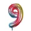 Globo digital de 16 pulgadas del 0 al 9 para Año Nuevo, luna llena, fiesta de cumpleaños, decoración, globo de película de aluminio degradado, venta al por mayor