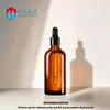 Botella gotero de vidrio marrón 5-100 ml Botella de recarga de aceite esencial Botella de recarga de solución original de suero a prueba de luz Botella cosmética