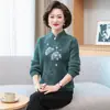 Roupas de inverno para mãe, blusa base, espessa, para meia-idade e idosos, tamanho plus size, roupas de Ano Novo de 2023, suéter vermelho para mulheres