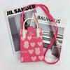 Ins Nuevo Bolso Tejido para Teléfono Móvil Más Fácil de Combinar Bolso de Mano Personalizado Dibujo Animado Lindo Bolso Tote de Mano para Señoras Suave y Lindo