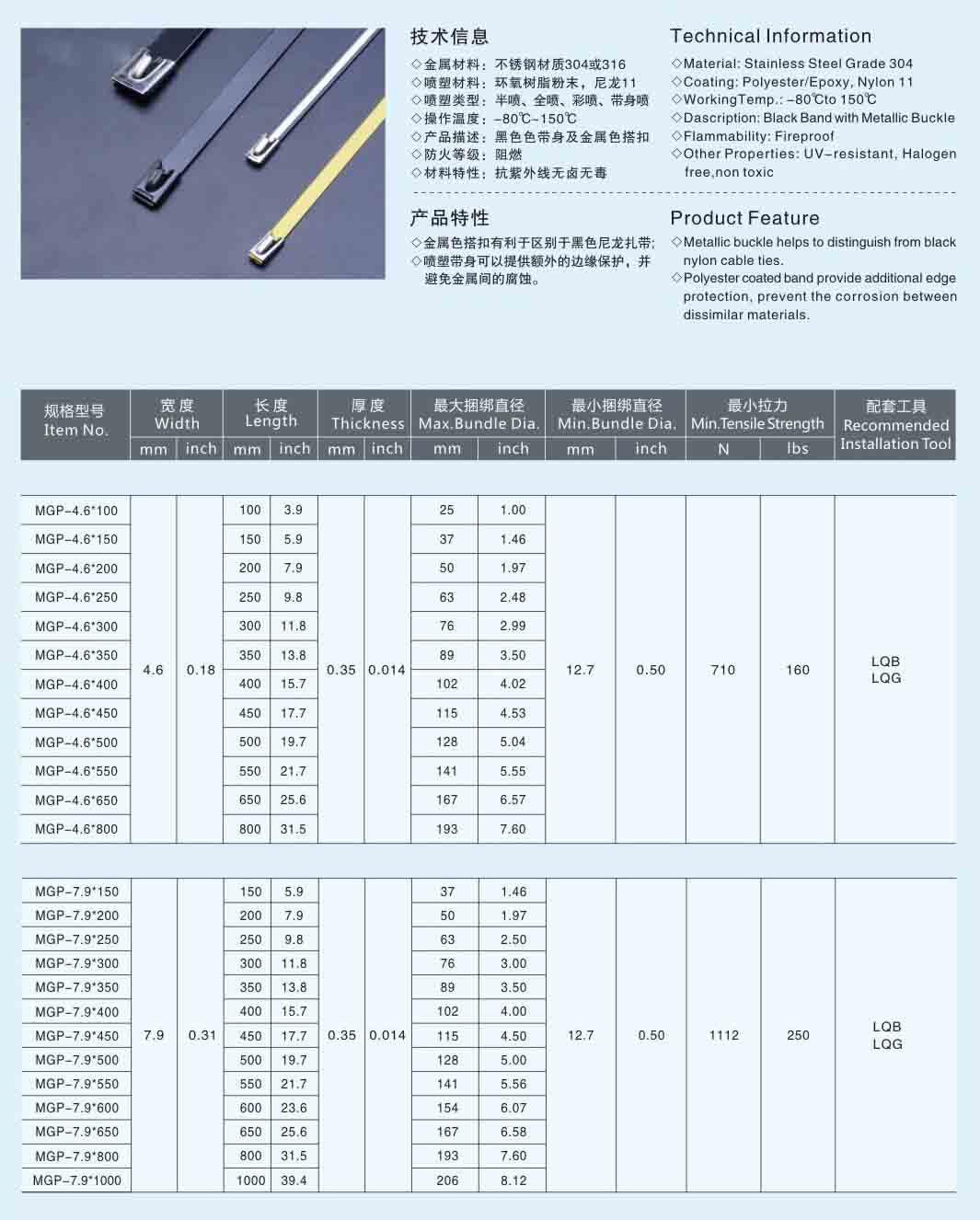 Datasheet of Coated 304 Cable 