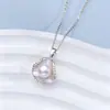 Pingente de Pérola de Água Doce Natural Colar Gargantilha Flor Rosa Gotejada a Óleo Corrente da Clavícula Joia de Verão Novo Estilo Atacado