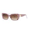 982 gafas de sol de color gelatina modernas vintage estrechas modelo ojo de gato gafas de sol de pasarela mujer