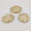 Disco de vidro simples disco de três pontos coluna bandeja de cera suporte redondo chassi de vidro base de vela ornamentos de mesa de hotel
