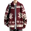 Popular Transfronterizo Talla Europea Talla Grande Prendas de Punto Suéter Chaqueta Cardigan para Hombre Estilo Étnico Rombo Tendencia de Negocios Fábrica Venta al por Mayor
