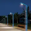 Luminária de Pátio em Perfil de Alumínio Solar em Forma de 7 Lâmpada de Rua para Jardim Externo Comunitário Impermeável Externa 3,5m Quadrada Lâmpada de Paisagem