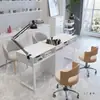 Mesa y Silla para Manicure Estilo Crema Set Japonés Mesa de Manicure Multifuncional Individual y Doble con Aspiradora Mesa de Manicure de Lujo Ligero Celebridad de Internet