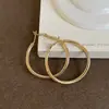 Brincos de Argola Simples com um Toque de Nicho e Alto Padrão, Cor Dourada, Brincos Circulares Elegantes, Estilo Europeu e Americano, Exagerados, Minimalistas, Acessórios Versáteis para Outono e Inverno