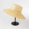 Sombrero de paja de moda para primavera y verano, informal, con parte superior plana y alero grande, para exteriores, playa, viajes, protector solar, parasol, sombrero de paja moderno.