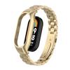 Adecuado para Correa Xiaomi Mi Band 8 Correa de Acero Inoxidable Sólido de Tres Cuentas Pulsera Caja Metálica Correa Xiaomi Mi Band 9 Versión Cerámica