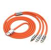Cable de datos de teléfono móvil de aleación de zinc USB líquido de uno a tres para Android Huawei Apple cable de datos de carga súper rápida