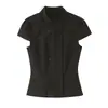 Z Estilo Europeo y Americano Transfronterizo 2026 Nuevo Top de Mujer con Cuello Alto de Doble Botonadura y Pantalones Capri 4764037 4661452