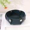 Bandeja de Almacenamiento Pequeña de Cuero PU para Sala de Estar, Entrada, Exterior, Caja de Almacenamiento Plegable para Llaves, Joyería, Organización y Almacenamiento