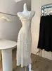 Vestido Corto de Manga Corta Estilo Francés con Lunares para Mujer 2026 Verano Nuevo Cuadrado con Volantes Largo